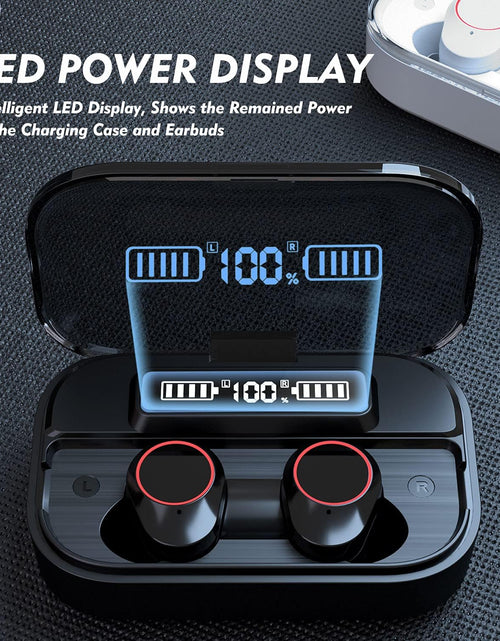 Load image into Gallery viewer, Wireless Earbuds Bluetooth 5.1 Headphones with Superior Stereo Sound, High Dynamic Range &amp; Bass Boosted, IPX7 Waterproof Earphones, 80Hr Playtime with Charging Case, Touch Control In-Ear Headset W/Mic
