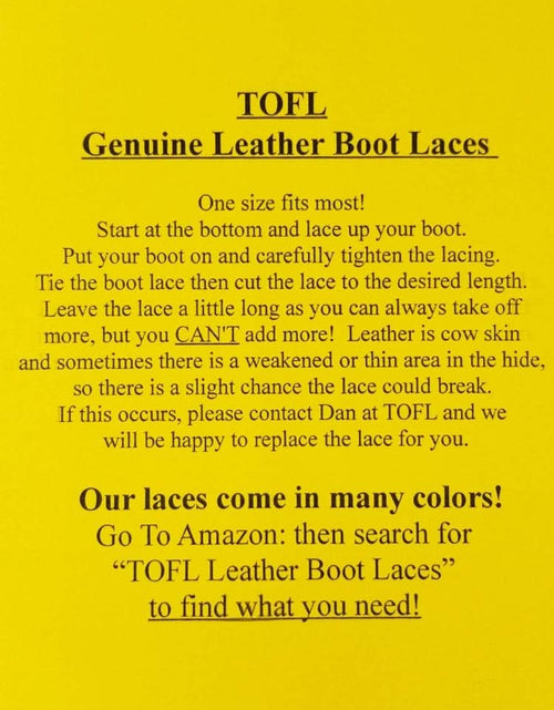 Load image into Gallery viewer, Leather Boot Laces|1/8 Inch Thick 72 Inches Long|2 Leather Strips [1 Pair]
