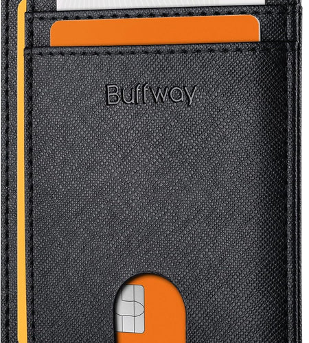 Slim Minimalist Front Pocket RFID Blocking Leather Wallets for Men Women