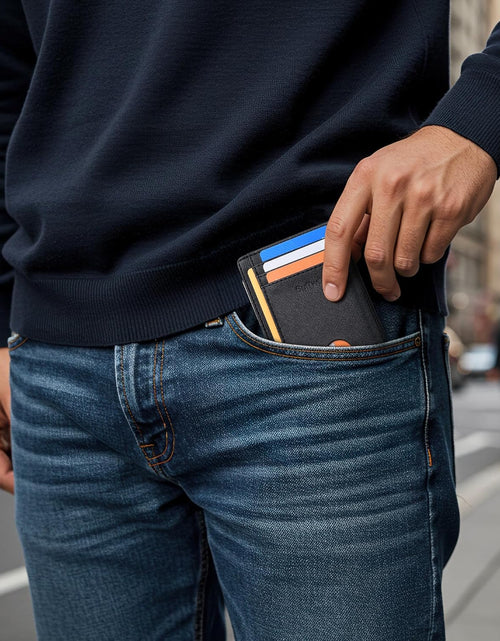 Load image into Gallery viewer, Slim Minimalist Front Pocket RFID Blocking Leather Wallets for Men Women
