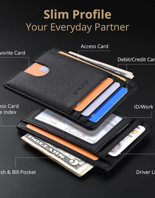 Load image into Gallery viewer, Slim Minimalist Front Pocket RFID Blocking Leather Wallets for Men Women
