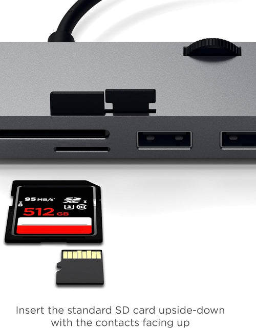 Load image into Gallery viewer, Aluminum Type-C Clamp Hub Pro with USB-C Data Port, USB-A 3.0 Data, Micro/Sd Card Reader - Compatible with 2020/2019/2017 Imac &amp; Imac Pro, Does Not Fit 2021 Imac (Space Gray)
