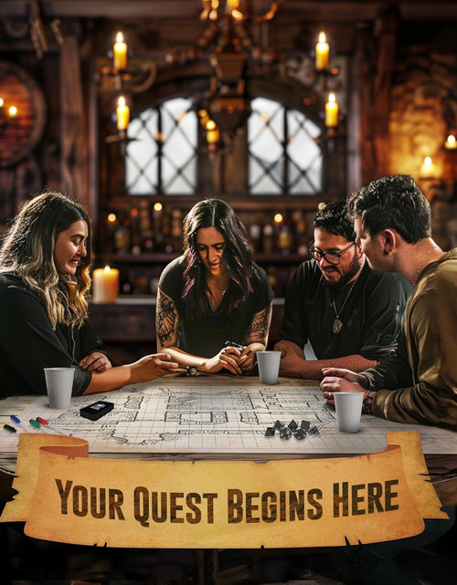 Load image into Gallery viewer, Battle Game Mat for DND - Tabletop Board Game Map for Dungeons and Dragons - Perfect Set for Starters and Masters - Accessories for Pathfinder, Wargaming, 40K, Warhammer - 23X27
