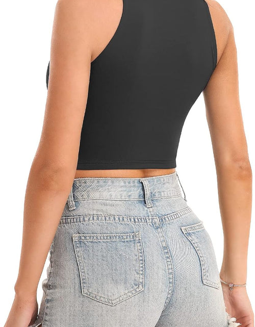 Load image into Gallery viewer, Workout Crop Tops for Women Cropped Racerback Halter Neck Shirts Sleeveless Yoga Tops Pack
