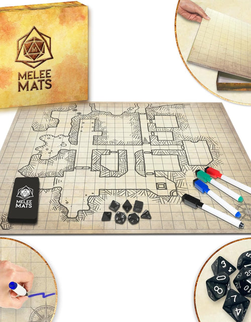 Load image into Gallery viewer, Battle Game Mat for DND - Tabletop Board Game Map for Dungeons and Dragons - Perfect Set for Starters and Masters - Accessories for Pathfinder, Wargaming, 40K, Warhammer - 23X27
